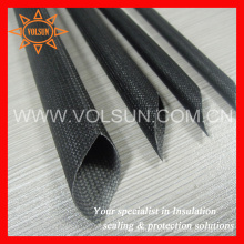 Black fiberglass silicon rubber wholesale braid sleeve